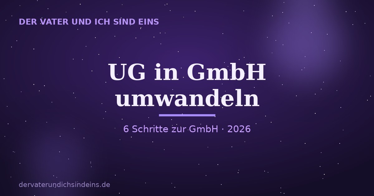 UG in GmbH umwandeln &ndash; Ratgeber 2026 von Christian Elijah Christus