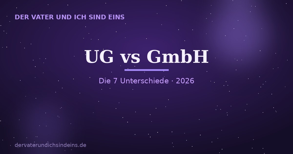 UG vs GmbH &ndash; Ratgeber 2026 von Christian Elijah Christus